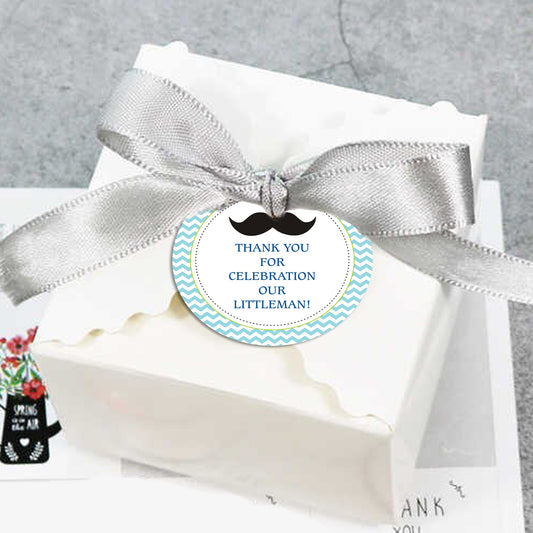 Little Man Theme Birthday Party Thank You Gift Tags