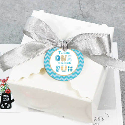 One Is Fun Boys Birthday Party Thank You Gift Tags