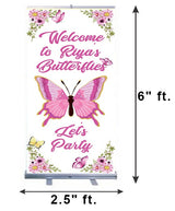 Butterflies Customized Welcome Banner Roll up Standee (with stand)