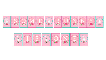 Some Bunny Is One Birthday Party Banner for Decoration