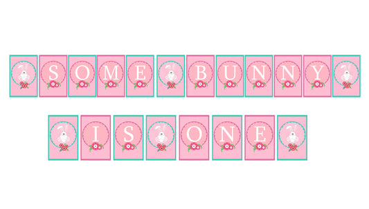 Some Bunny Is One Birthday Party Banner for Decoration