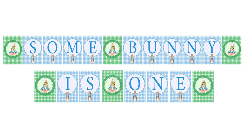 Some Bunny Is One - Birthday Party Banner for Decoration