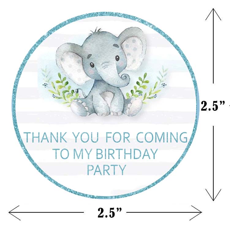 Elephant Theme Birthday Party Thank You Gift Tags