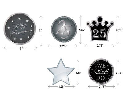 25th Anniversary Party Cake Topper/Cake Decoration Kit
