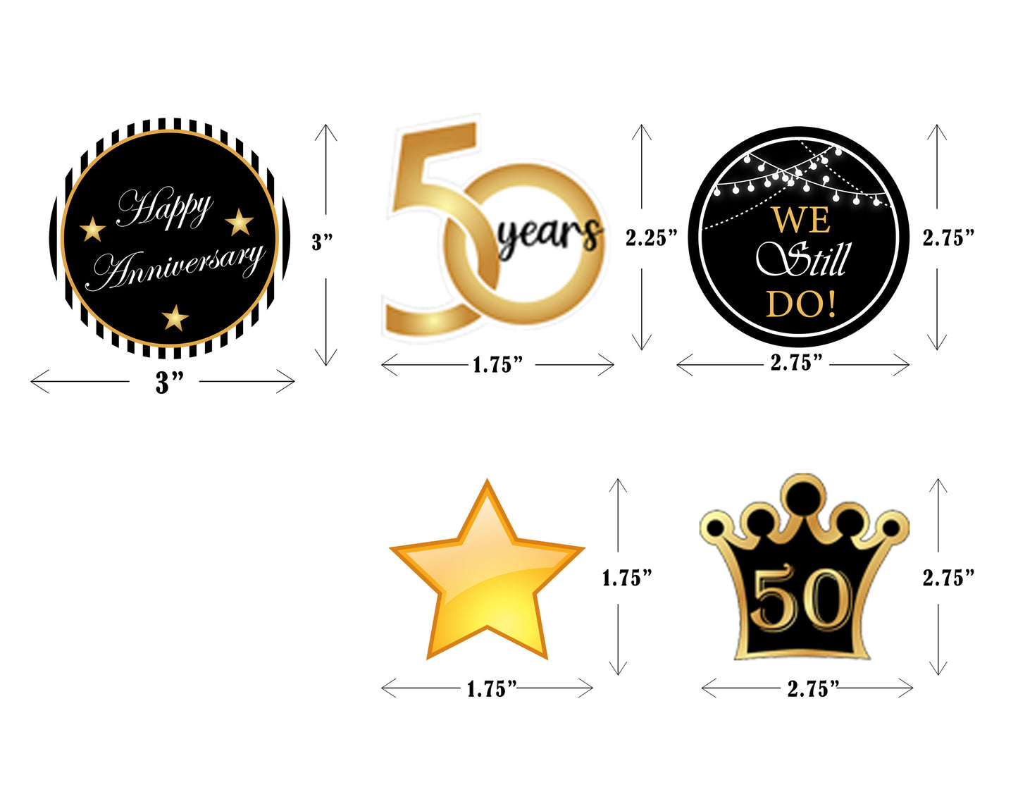 50th Anniversary  Party Cake Topper /Cake Decoration Kit