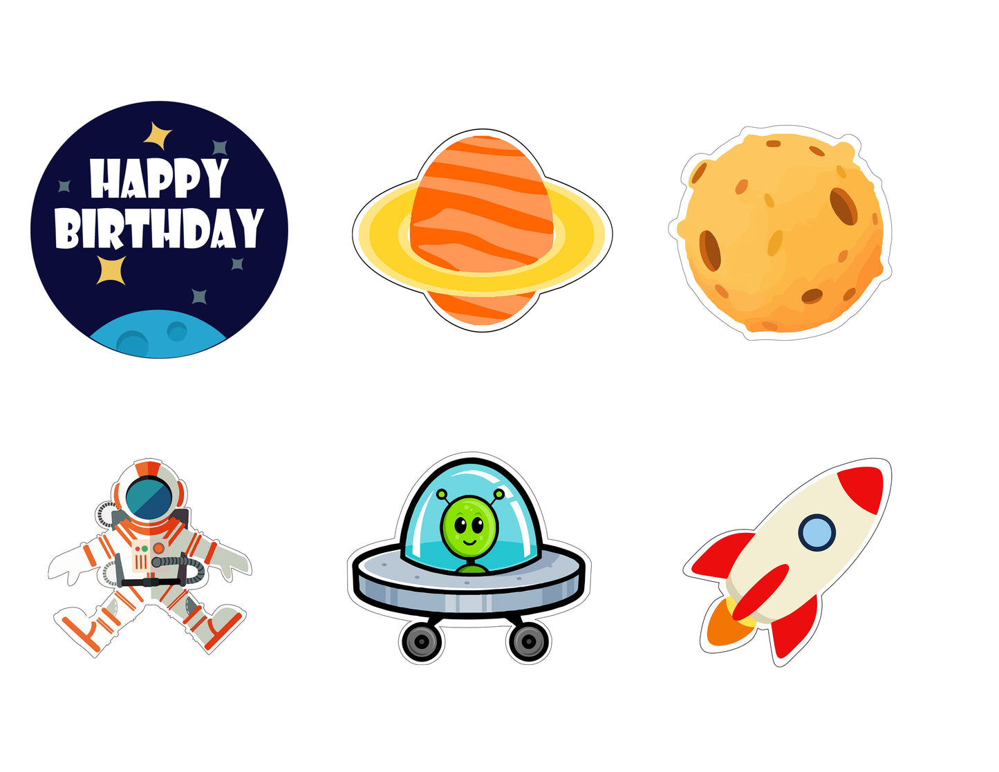 Space Theme Birthday Party Cake Topper /Cake Decoration Kit