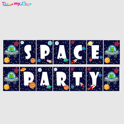 Space Theme Birthday Party Banner for Decoration