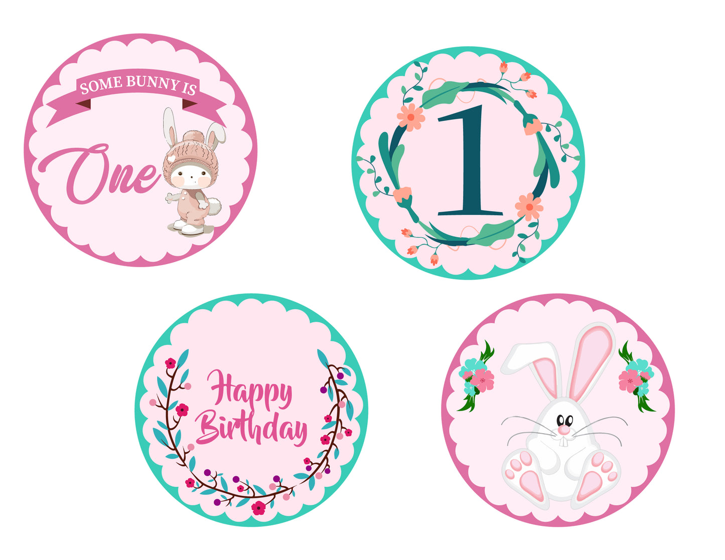 Some Bunny Is One Birthday Party Paper Decorative Straws