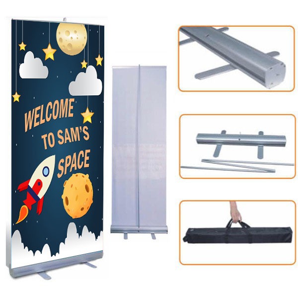 Space Customized Welcome Banner Roll up Standee (with stand)