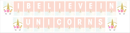 Unicorn Theme Birthday Party Banner for Decoration