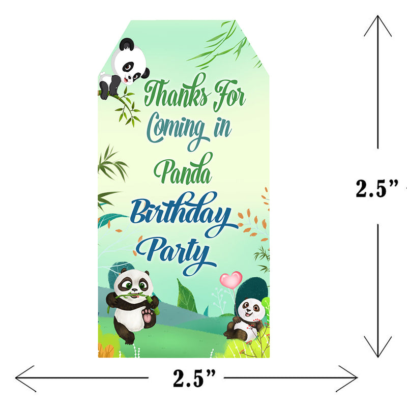 Panda Theme Birthday Party Thank You Gift Tags