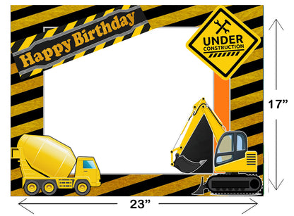Construction Theme Birthday Party Selfie Photo Booth Frame