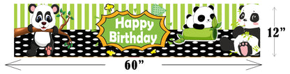 Panda Theme Birthday Long Banner for Decoration