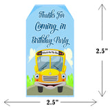 Wheels on the Bus Theme Birthday Party Thank You Gift Tags