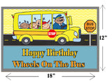 Wheels on the Bus Theme Birthday Table Mats