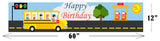 Wheels on the Bus Theme Birthday Long Banner for Decoration