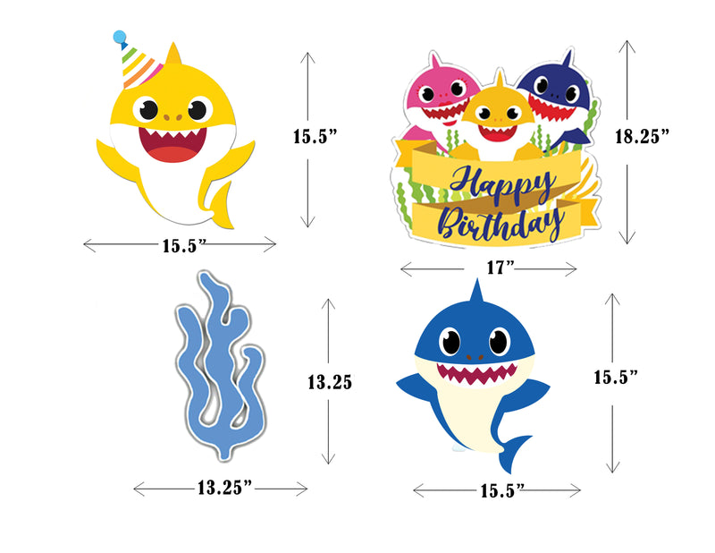 Baby Shark Theme Birthday Party Cutouts
