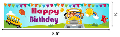Wheels on the Bus Theme Birthday Party Water Bottle Labels