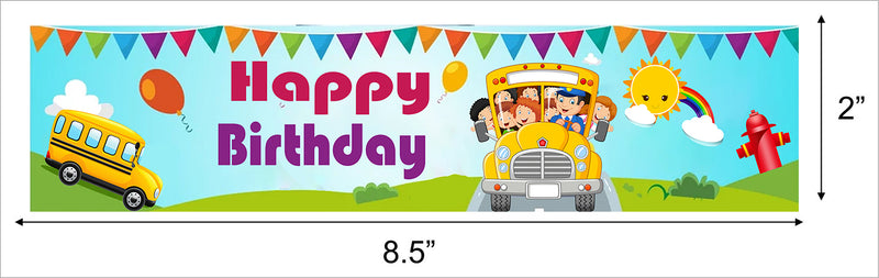 Wheels on the Bus Theme Birthday Party Water Bottle Labels