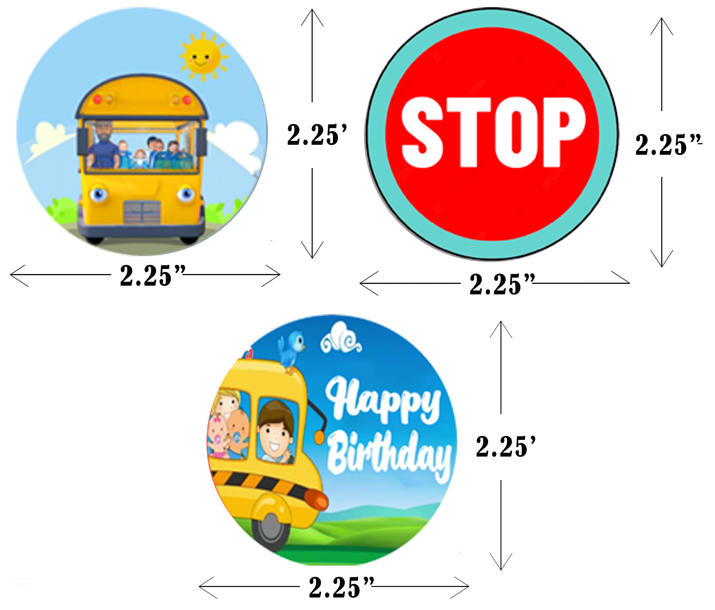 Buy Wheels on the Bus Theme Party Cupcake Toppers | Party Supplies ...