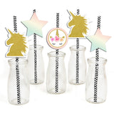 Unicorn Theme Birthday Party Paper Decorative Straws