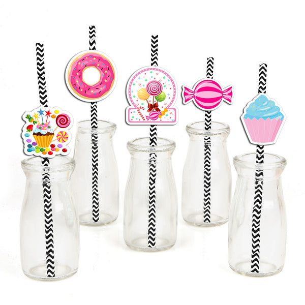 Candy Land  Theme Birthday Party Paper Decorative Straws