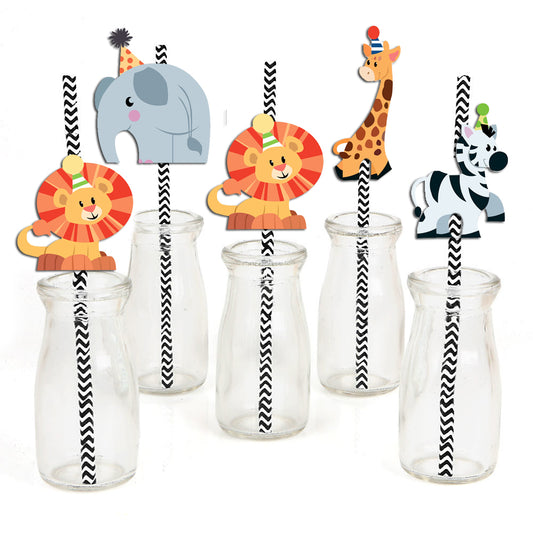 Jungle Theme Birthday Party Paper Decorative Straws