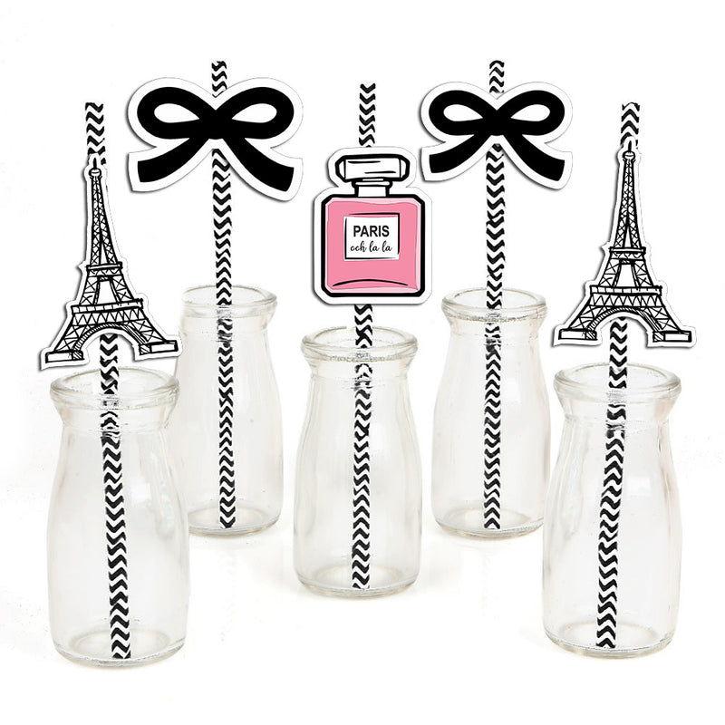 Oh La La Paris Theme Birthday Party Paper Decorative Straws