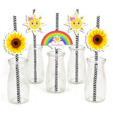 Sunshine Theme Birthday Party Paper Decorative Straws