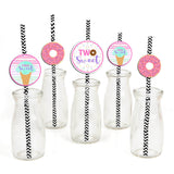 Two Sweet Theme Birthday Party Paper Decorative Straws