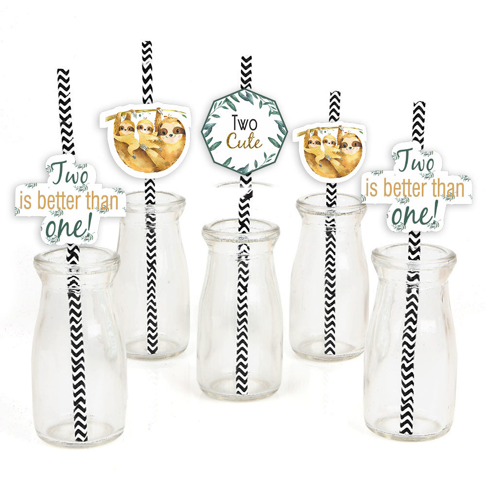 Twins Baby Theme Birthday Party Paper Decorative Straws