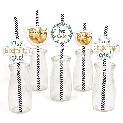 Twins Baby Theme Birthday Party Paper Decorative Straws