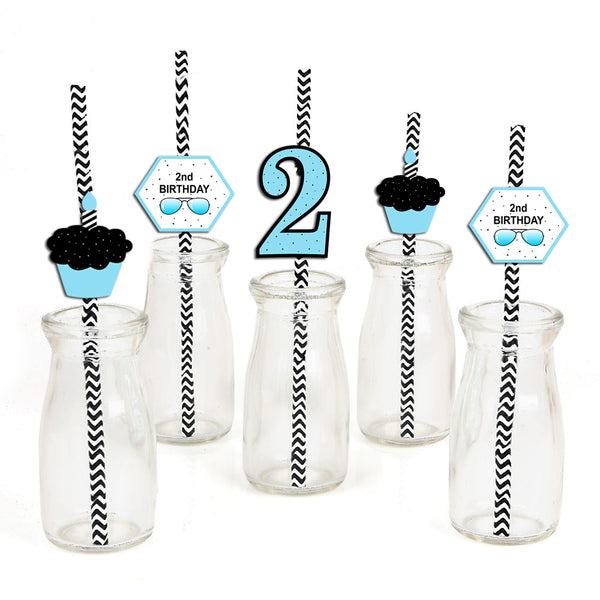 Two Cool Theme Birthday Party Paper Decorative Straws
