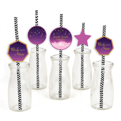 Twinkle Twinkle Little Star Theme Birthday Party Paper Decorative Straws