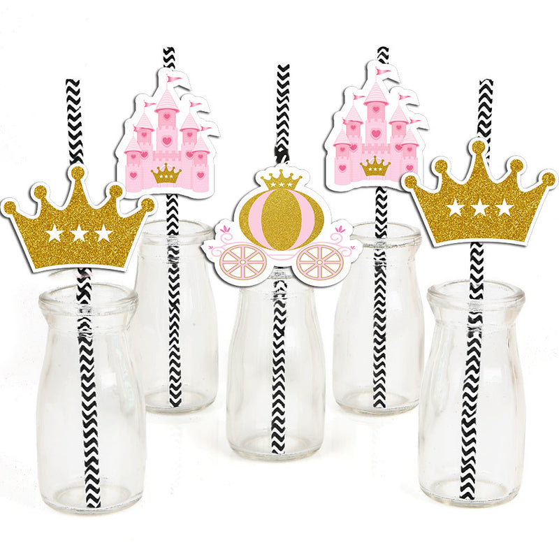 Princess Birthday Party Paper Decorative Straws