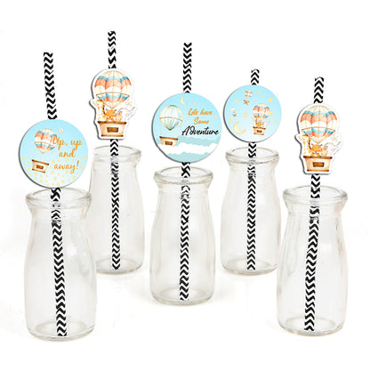 Hot Air Theme Birthday Party Paper Decorative Straws