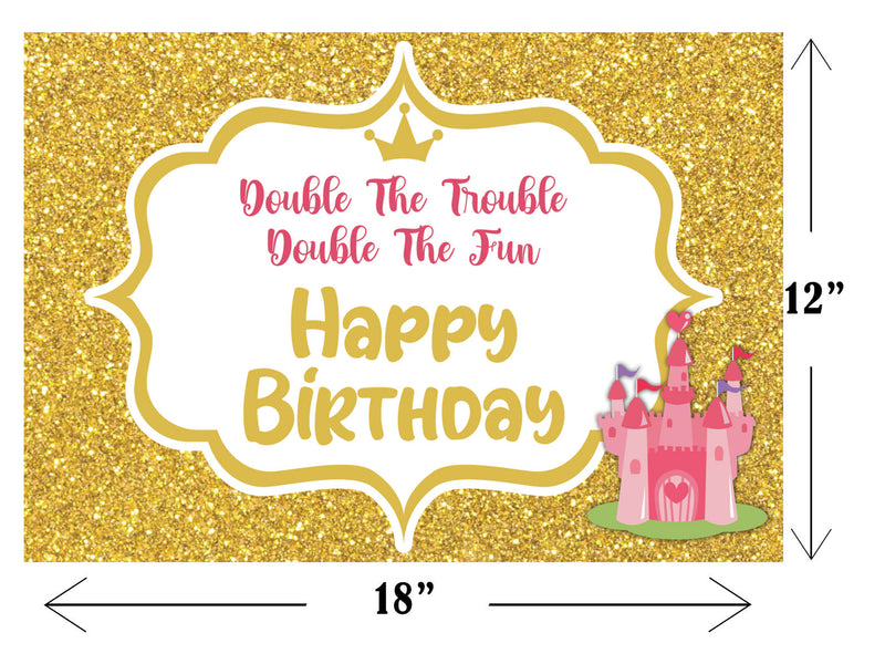 Twin Girls Theme Birthday Party Table Mats for Decoration