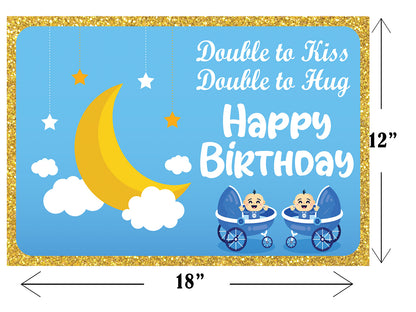 Twin Boys Theme Birthday Table Mats for Decoration