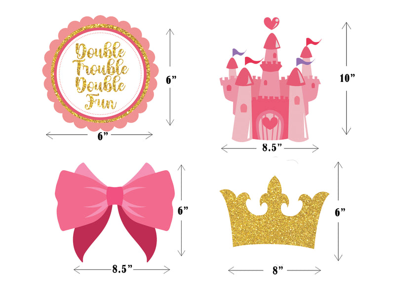 Little Princess Crown - Pink and Gold Princess Baby Shower or Birthday  Party Centerpiece Sticks - Table Toppers - Set of 15