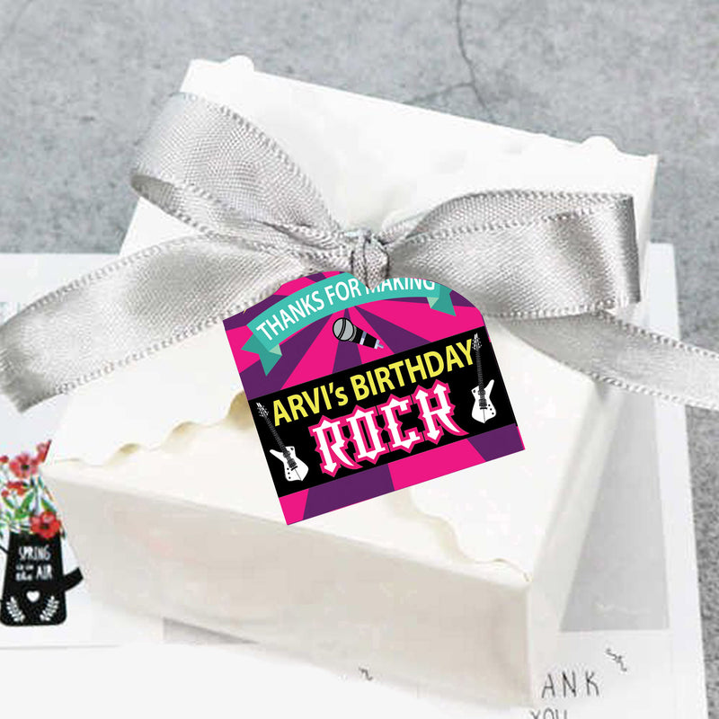 Rockstar Theme Birthday Party Thank You Gift Tags