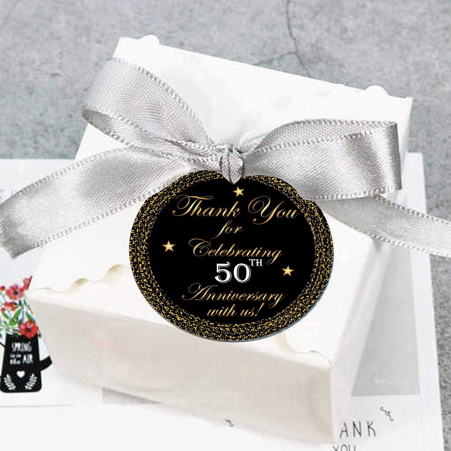 50th Anniversary Party Thank You Gift Tags 