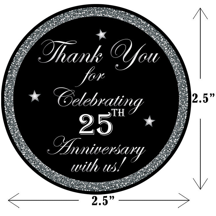 25th Anniversary Party Thank You Gift Tags 
