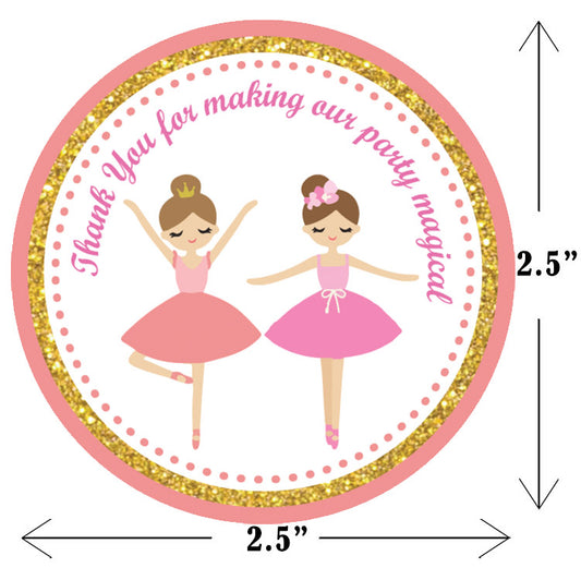 Twin Girls Theme Birthday Party Thank You Gift Tags