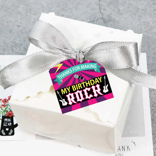 Rockstar Theme Birthday Party Thank You Gift Tags