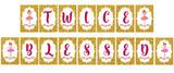 Twin Girls Theme Twice Blessed Birthday Party Banner for Decoration