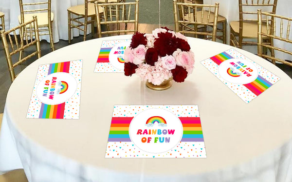 Rainbow Theme Birthday Table Mats for Decoration