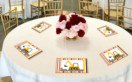 Construction Birthday Table Mats for Decoration