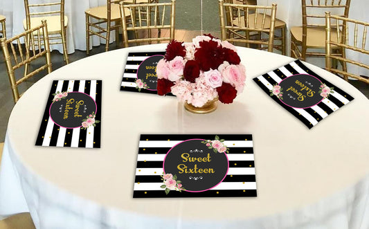 16th Birthday Table Mats for Decoration