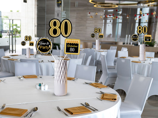 80th Birthday Party Table Toppers for Decoration 