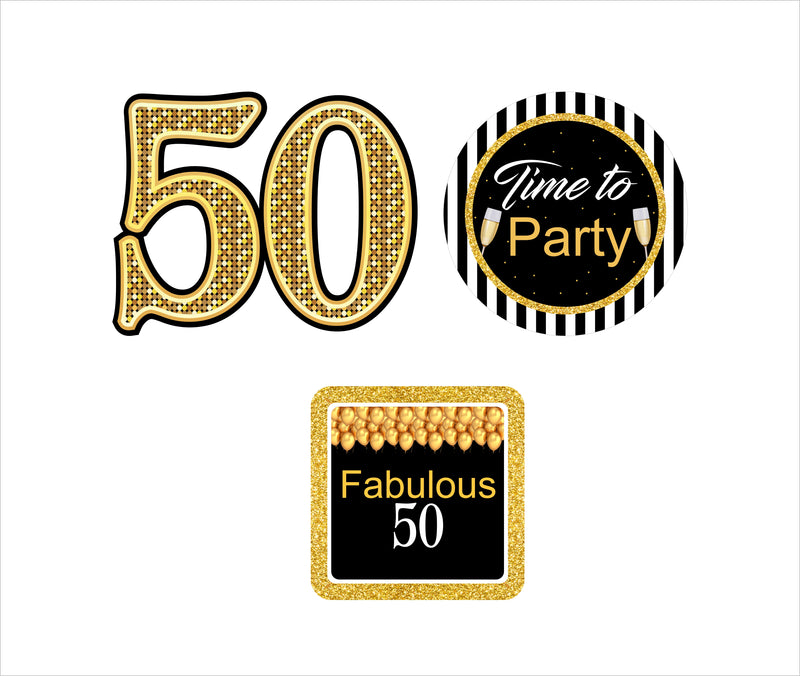 50th Birthday Party Table Toppers for Decoration 